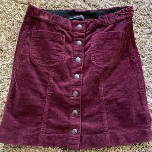 Brandy Melville Maroon Corduroy Skirt